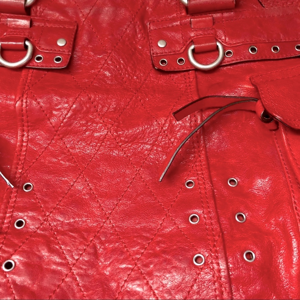 AUTHENTIC Large Juicy Couture Rare Red Leather Purse - Picture 3 of 10